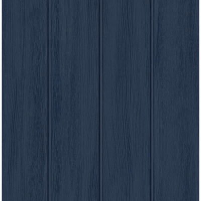 Wood Panel Naval Blue Wallpaper